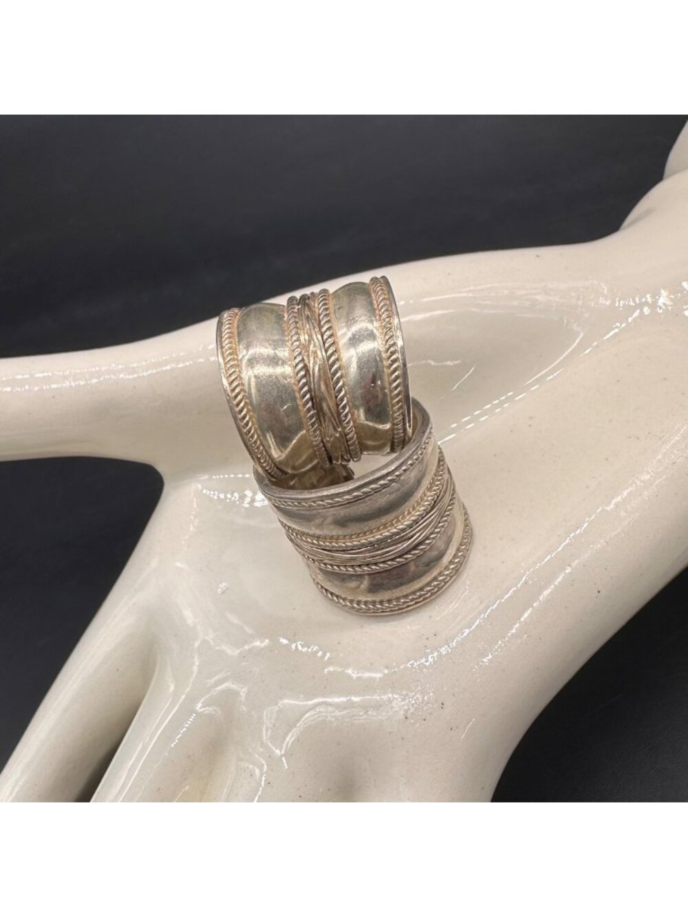 Vintage Sterling Silver Hoop Earrings Elegant Statement Jewelry 925 Western